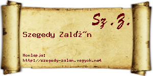 Szegedy Zalán névjegykártya